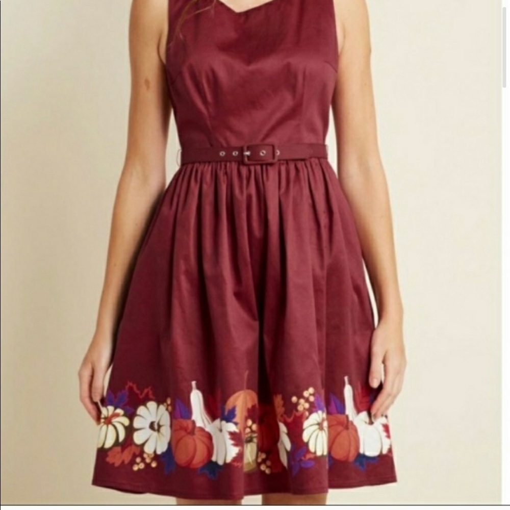 ModCloth Fall dress with gourd print 🍁🍂